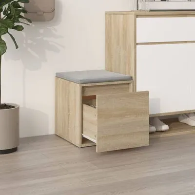 VidaXL Opbergbox Met Lade 40,5x40x40 Cm Bewerkt Hout Sonoma Eikenkleur - Afbeelding 3