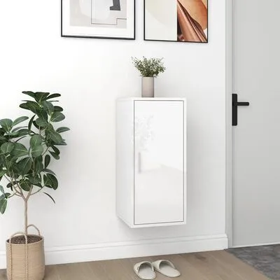 VidaXL Schoenenkast 32x35x70 Cm Spaanplaat Hoogglans Wit - Afbeelding 3