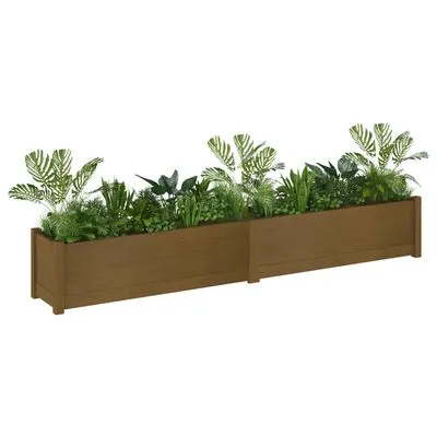 VidaXL Plantenbakken 2 St 200x31x31 Cm Massief Grenenhout Honingbruin - Afbeelding 3