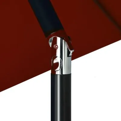 VidaXL Parasol Met LED-verlichting En Stalen Paal 300 Cm Terracotta - Afbeelding 4
