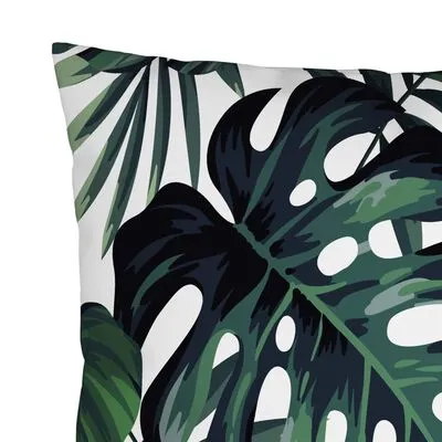 VidaXL Sierkussens 4 St 50x50 Cm Stof Bladpatroon - Afbeelding 4