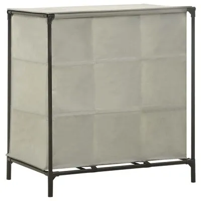 VidaXL Schoenenrek 57x36x61 Cm Nonwoven Stof En Staal Grijs - Afbeelding 4