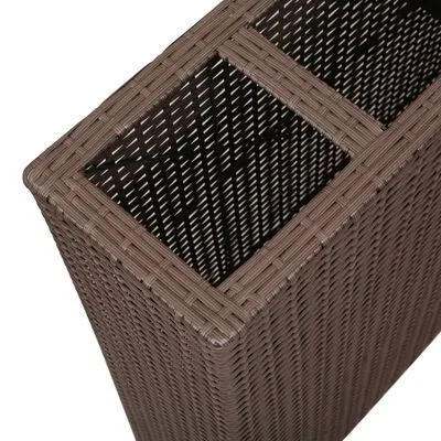 VidaXL Plantenbak Verhoogd Met 4 Potten Poly Rattan Bruin - Afbeelding 4