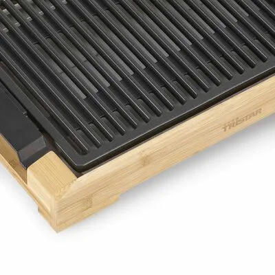 Tristar Bakplaat En Elektrische Barbecue 2000 W 37x25 Cm Bamboe - Afbeelding 4