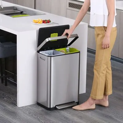 EKO Pedaalemmer X-Cube 2x20 L Matzilverkleurig - Afbeelding 4