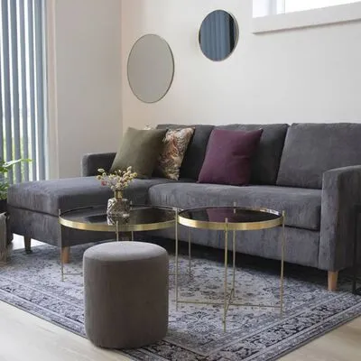 House Nordic Spiegel Daisy Rond Messing - Afbeelding 4