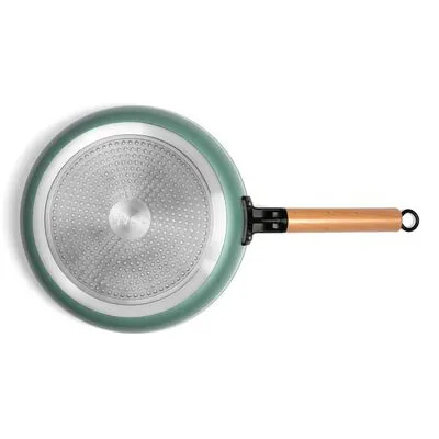 Livoo 2-delige Koekenpannenset Met Houten Handvatten Groen - Afbeelding 4