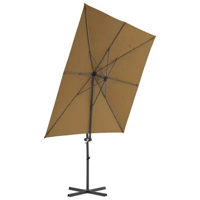 VidaXL Zweefparasol Met Stalen Paal 250x250 Cm Taupe - Afbeelding 4
