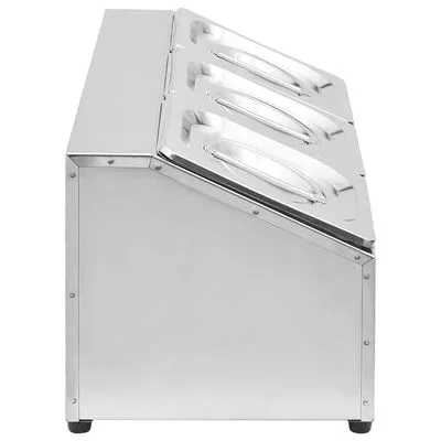 VidaXL Gastronormbakkenhouder Met 3 GN 1/6 Bakken Roestvrij Staal - Afbeelding 4