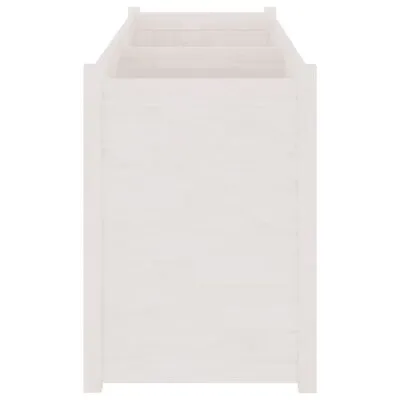 VidaXL Plantenbak 150x50x70 Cm Massief Grenenhout Wit - Afbeelding 4