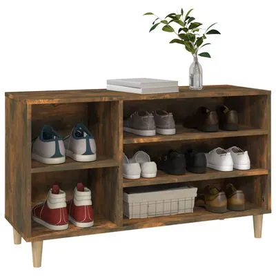 VidaXL Schoenenkast 102x36x60 Cm Bewerkt Hout Gerookt Eikenkleurig - Afbeelding 4