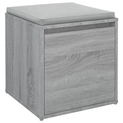 VidaXL Opbergbox Met Lade 40,5x40x40 Cm Bewerkt Hout Grijs Sonoma Eik - Afbeelding 4