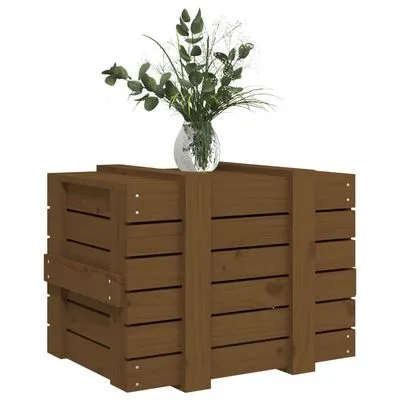 VidaXL Opbergbox 58x40,5x42 Cm Massief Grenenhout Honingbruin - Afbeelding 4