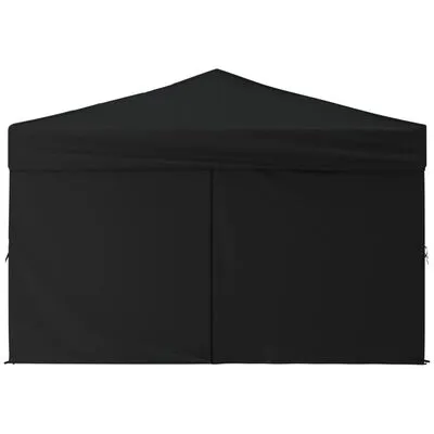 VidaXL Partytent Inklapbaar Met Zijwanden 3x3 M Zwart - Afbeelding 4