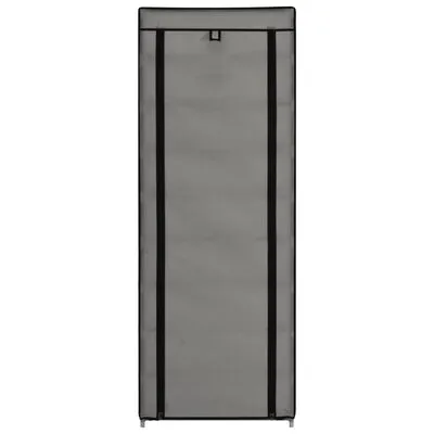 VidaXL Schoenenkast Met Hoes 57x29x162 Cm Stof Grijs - Afbeelding 5