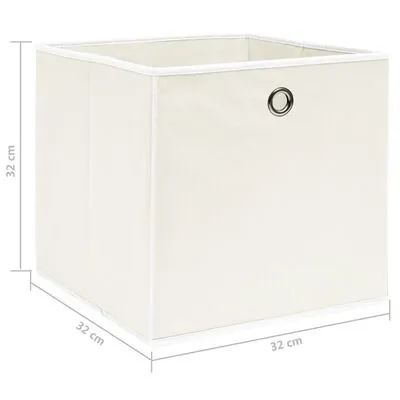 VidaXL Opbergboxen 4 St 32x32x32 Cm Stof Wit - Afbeelding 5
