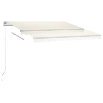 VidaXL Luifel Handmatig Uittrekbaar Met LED 300x250 Cm Crèmekleurig - Afbeelding 5