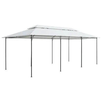VidaXL Prieel Met Gordijnen 180g/m² 600x298x270 Cm Wit - Afbeelding 5