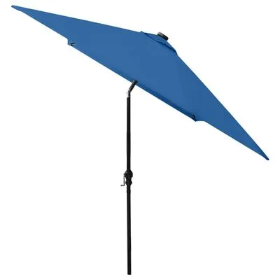 VidaXL Parasol Met LED's En Stalen Paal 2x3 M Azuurblauw - Afbeelding 5
