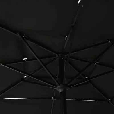 VidaXL Parasol 3-laags Met Aluminium Paal 2,5x2,5 M Zwart - Afbeelding 5