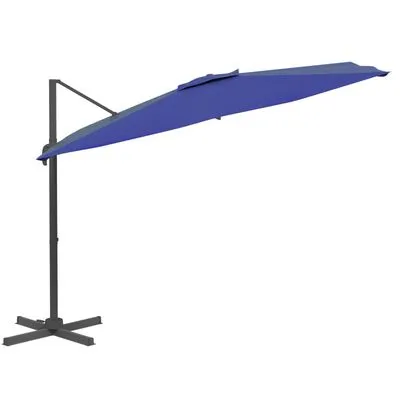 VidaXL Zweefparasol Met LED-verlichting 400x300 Cm Azuurblauw - Afbeelding 5