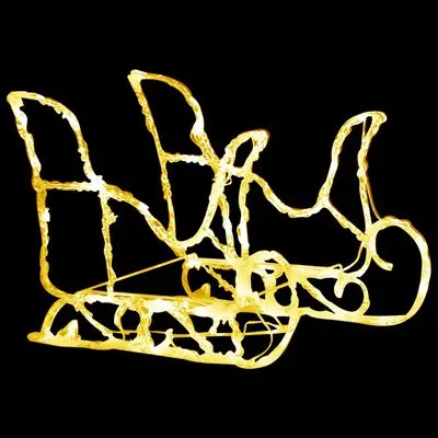 VidaXL Kerstversiering Rendieren En Slee 160 LED's 130 Cm Acryl - Afbeelding 5