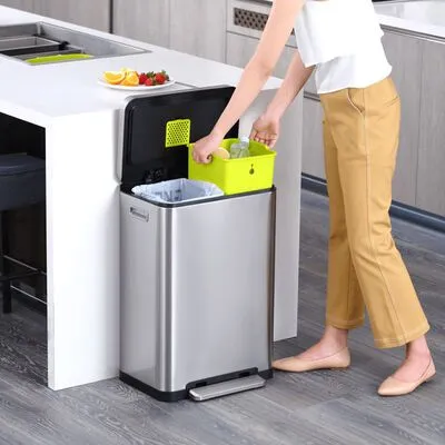 EKO Pedaalemmer X-Cube 2x20 L Matzilverkleurig - Afbeelding 5