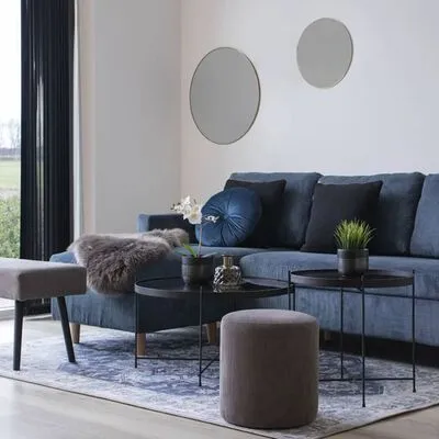 House Nordic Spiegel Daisy Rond Messing - Afbeelding 5