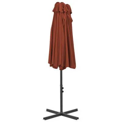 VidaXL Parasol Met Aluminium Paal 460x270 Cm Terracotta - Afbeelding 5