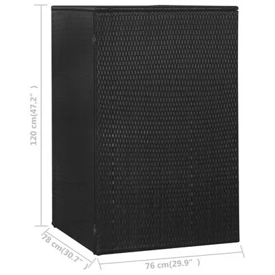 VidaXL Containerberging Enkel 76x78x120 Cm Poly Rattan Zwart - Afbeelding 5