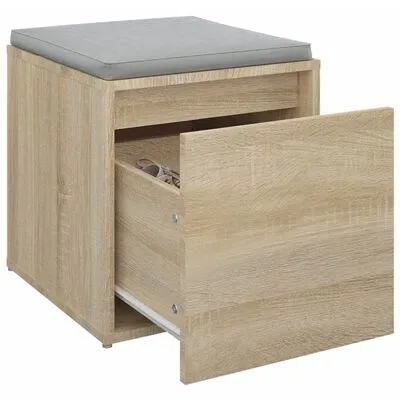 VidaXL Opbergbox Met Lade 40,5x40x40 Cm Bewerkt Hout Sonoma Eikenkleur - Afbeelding 5