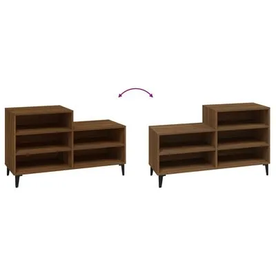 VidaXL Schoenenkast 102x36x60 Cm Bewerkt Hout Bruineikenkleurig - Afbeelding 5