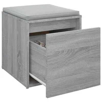 VidaXL Opbergbox Met Lade 40,5x40x40 Cm Bewerkt Hout Grijs Sonoma Eik - Afbeelding 5