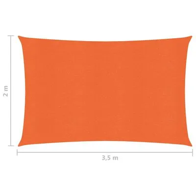 VidaXL Zonnezeil 160 G/m² 2x3,5 M HDPE Oranje - Afbeelding 6