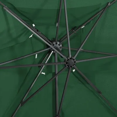 VidaXL Zweefparasol Met Dubbel Dak 250x250 Cm Groen - Afbeelding 6