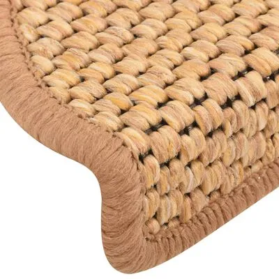 VidaXL Trapmatten Zelfklevend 15 St Sisal-look 65x25 Cm Oranje - Afbeelding 6