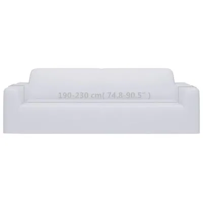 VidaXL Driezitsbankhoes Stretch Polyester Jersey Wit - Afbeelding 6