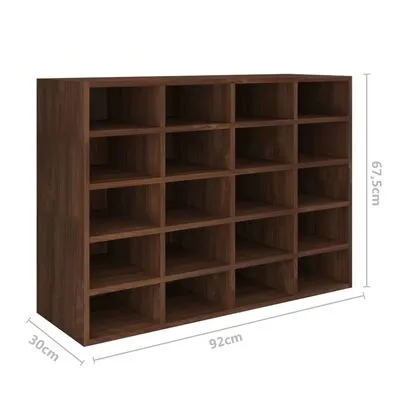 VidaXL Schoenenrek 92x30x67,5 Cm Bewerkt Hout Bruineikenkleurig - Afbeelding 6