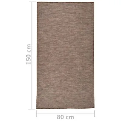 VidaXL Buitenkleed Platgeweven 80x150 Cm Bruin - Afbeelding 6