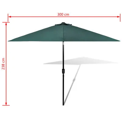 VidaXL Parasol Met Stalen Paal 3 M Groen - Afbeelding 6