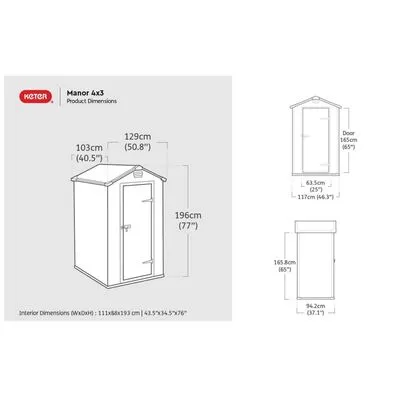 Keter Tuinschuur Manor 43 Donkergrijs - Afbeelding 6