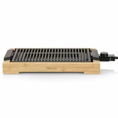 Tristar Bakplaat En Elektrische Barbecue 2000 W 37x25 Cm Bamboe - Afbeelding 6