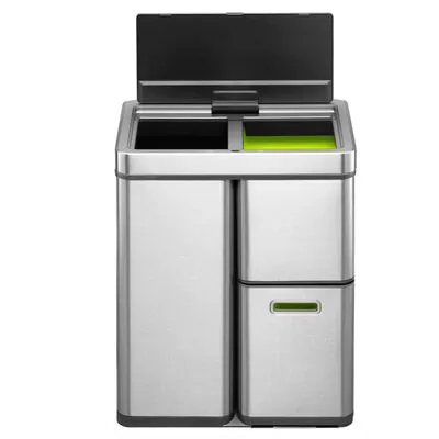 EKO Vuilnisbak Met Sensor Mirage Plus 1x30 L + 2x15 L Matzilverkleurig - Afbeelding 6