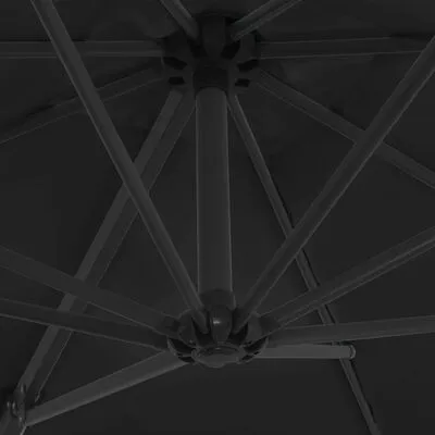 VidaXL Zweefparasol Met Stalen Paal 250x250 Cm Zwart - Afbeelding 6