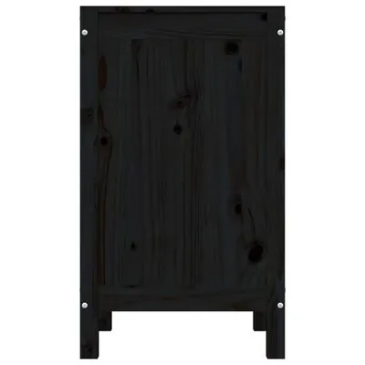 VidaXL Wasmand 44x44x76 Cm Massief Grenenhout Zwart - Afbeelding 6