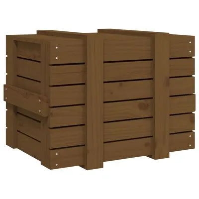 VidaXL Opbergbox 58x40,5x42 Cm Massief Grenenhout Honingbruin - Afbeelding 6