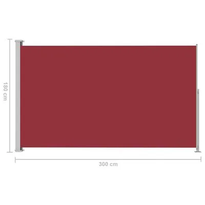 VidaXL Tuinscherm Uittrekbaar 180x300 Cm Rood - Afbeelding 7