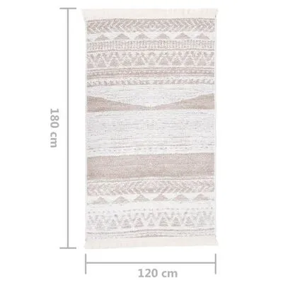 VidaXL Vloerkleed 120x180 Cm Katoen Beige - Afbeelding 7