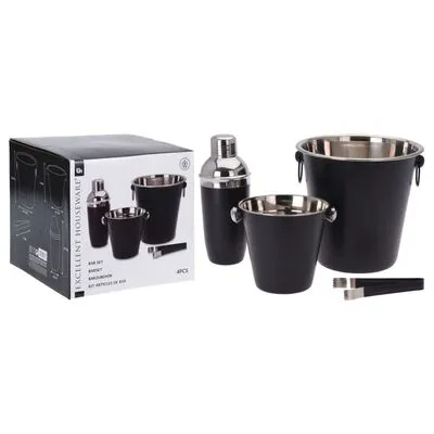 Excellent Houseware 4-delige Cocktailset Roestvrij Staal Matzwart - Afbeelding 7