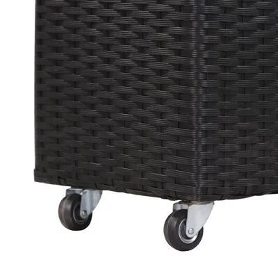 VidaXL Plantenbak Verhoogd Met 3 Potten 100x30x36 Cm Poly Rattan Zwart - Afbeelding 7